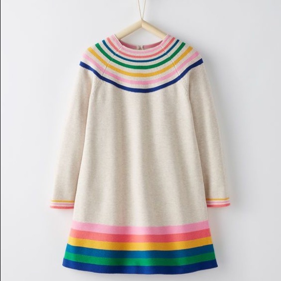Rainbow Stripe Sweater Dress 